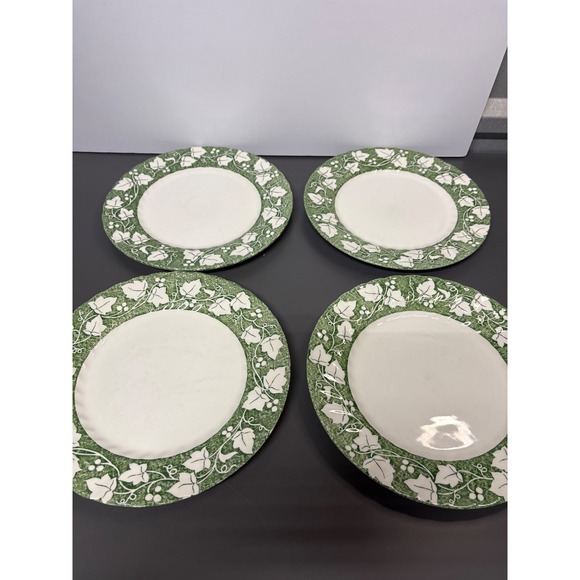 Cooks Club Other - Cooks Club England Green Ivy Luncheon Plates Set of 4 Scalloped Edge 10 Inch